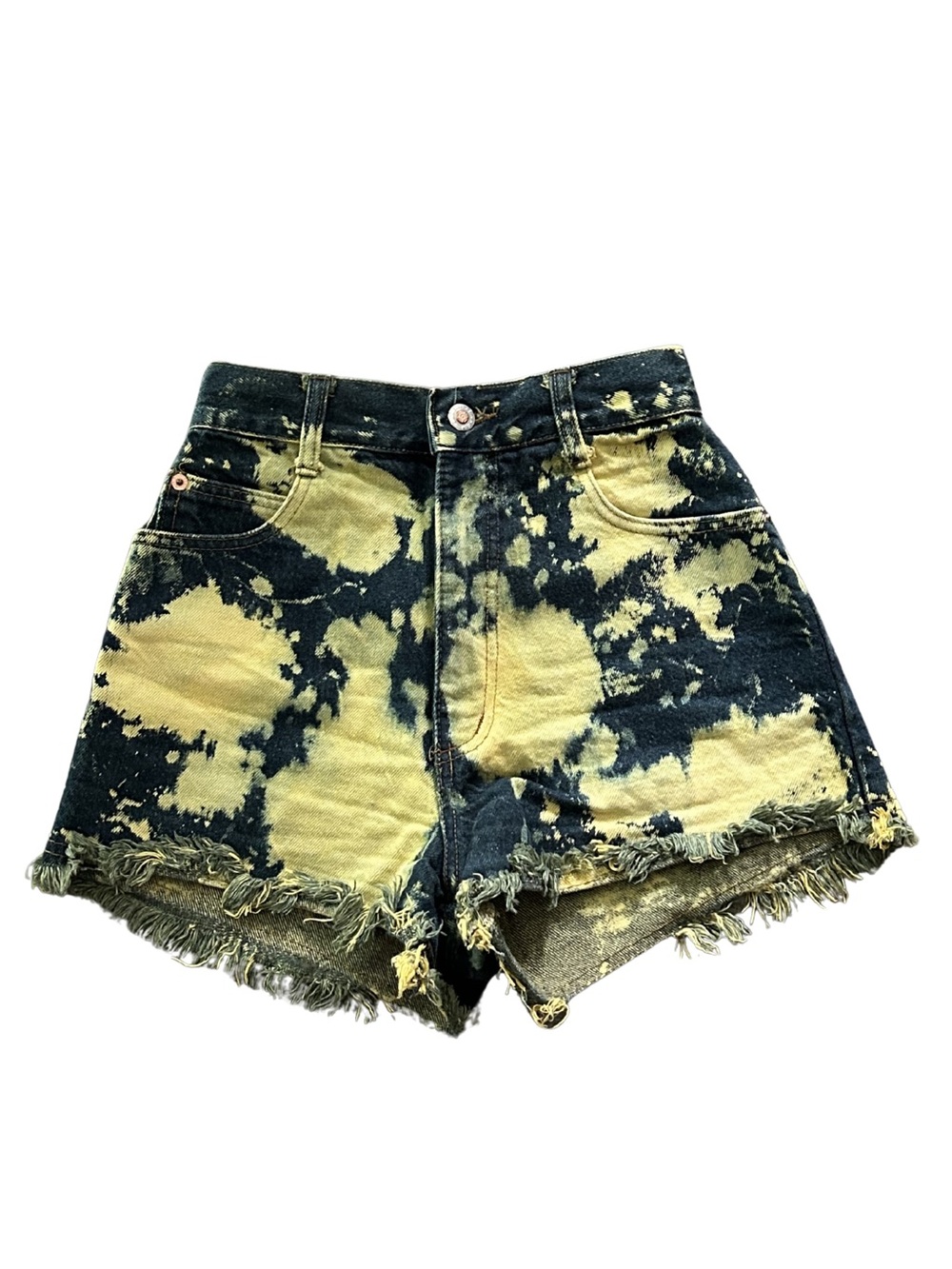 Vintage STEEL Jeans High Rise Acid Wash Tie Dye Denim Shorts | Size 3 (W23)
